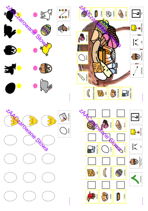 WIELKANOC AAC - CAŁY PAKIET, KARTY PRACY AAC, SYMBOLE PCS
