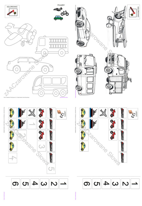 POJAZDY - CAŁY PAKIET AAC, SYMBOLE PCS