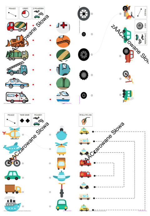 POJAZDY - CAŁY PAKIET AAC, SYMBOLE PCS