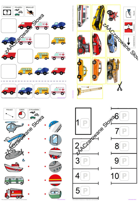 POJAZDY - CAŁY PAKIET AAC, SYMBOLE PCS