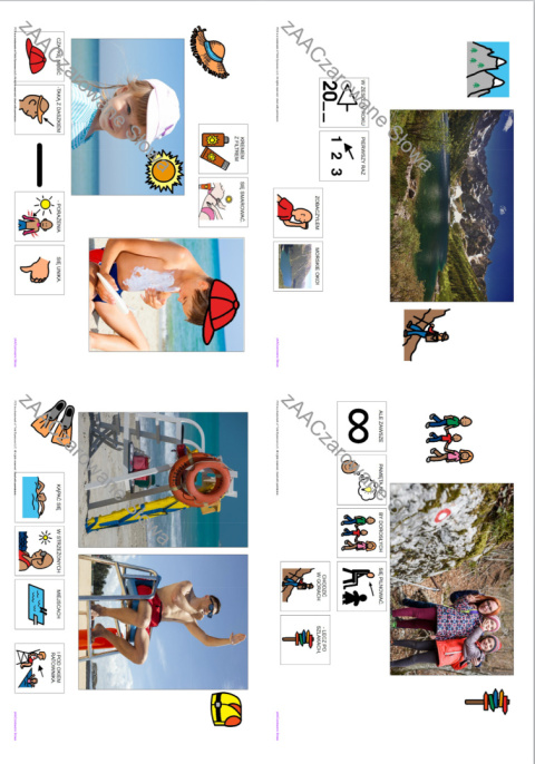 BEZPIECZNE WAKACJE - CAŁY PAKIET, KARTY PRACY AAC, SYMBOLE PCS