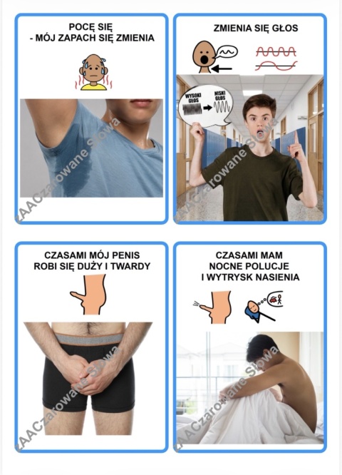 "DOJRZEWANIE" - MATERIAŁY EDUKACYJNE, KARTY PRACY AAC, SYMBOLE PCS