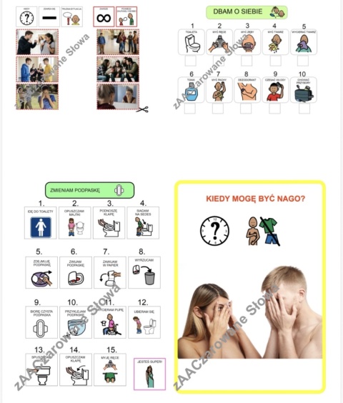 "DOJRZEWANIE" - MATERIAŁY EDUKACYJNE, KARTY PRACY AAC, SYMBOLE PCS