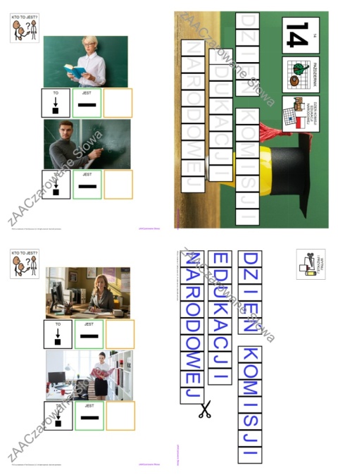 DZIEŃ NAUCZYCIELA- CAŁY PAKIET, SYMBOLE PCS, KARTY PRACY AAC