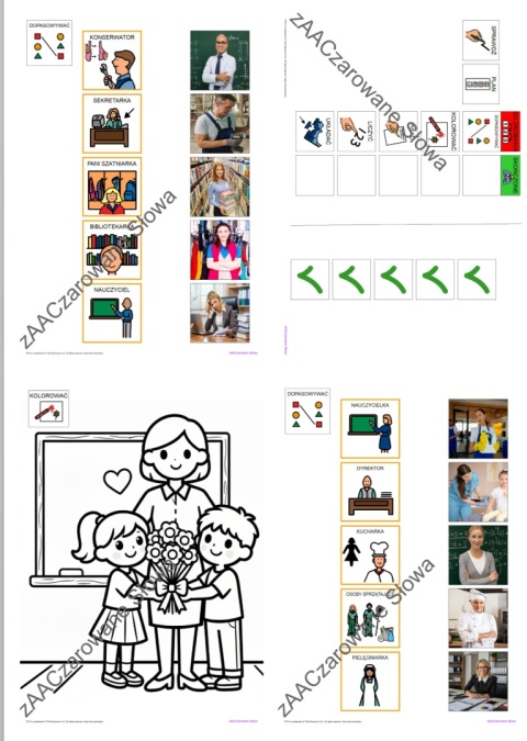 DZIEŃ NAUCZYCIELA- CAŁY PAKIET, SYMBOLE PCS, KARTY PRACY AAC
