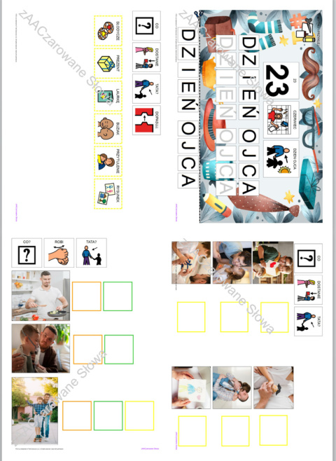 DZIEŃ OJCA - CAŁY PAKIET AAC, KARTY PRACY, SYMBOLE PCS