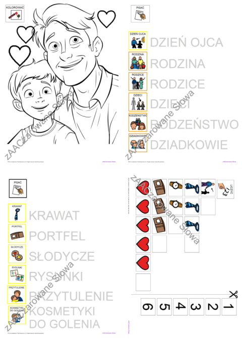 DZIEŃ OJCA - CAŁY PAKIET AAC, KARTY PRACY, SYMBOLE PCS