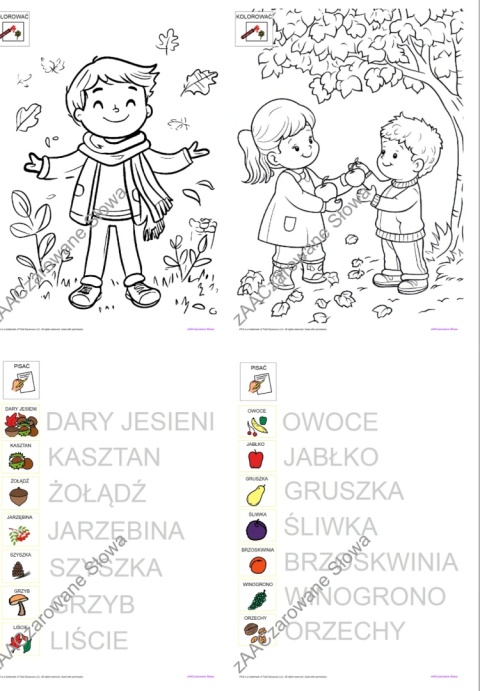 JESIEŃ - CAŁY PAKIET AAC, SYMBOLE PCS