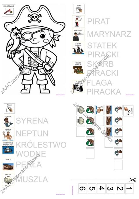 MORSKA PRZYGODA - CAŁY PAKIET, KARTY PRACY AAC, SYMBOLE PCS