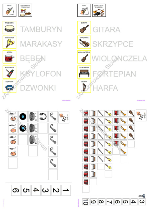 MUZYKA WOKÓŁ NAS - CAŁY PAKIET, KARTY PRACY AAC, SYMBOLE PCS