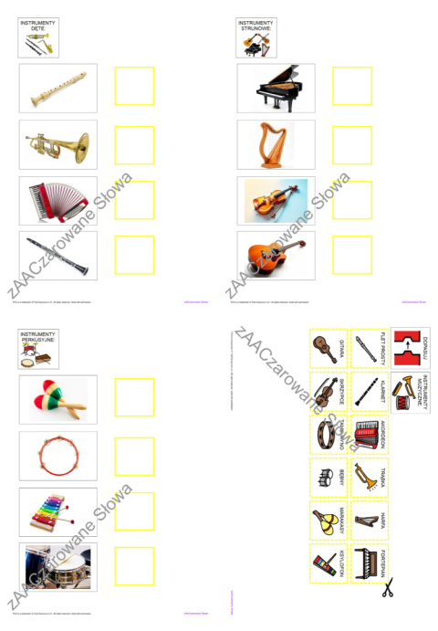 MUZYKA WOKÓŁ NAS - CAŁY PAKIET, KARTY PRACY AAC, SYMBOLE PCS