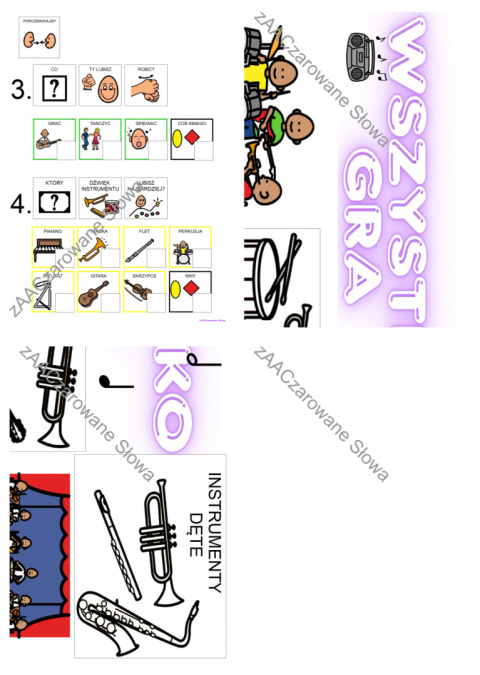 MUZYKA WOKÓŁ NAS - CAŁY PAKIET, KARTY PRACY AAC, SYMBOLE PCS