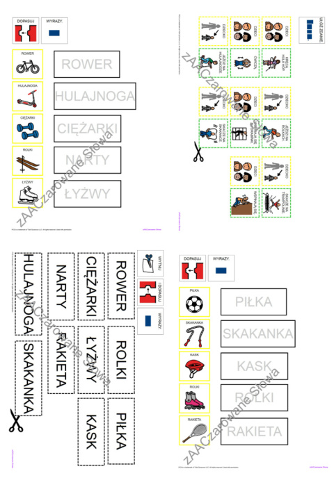 SPORT - CAŁY PAKIET, KARTY PRACY AAC, SYMBOLE PCS