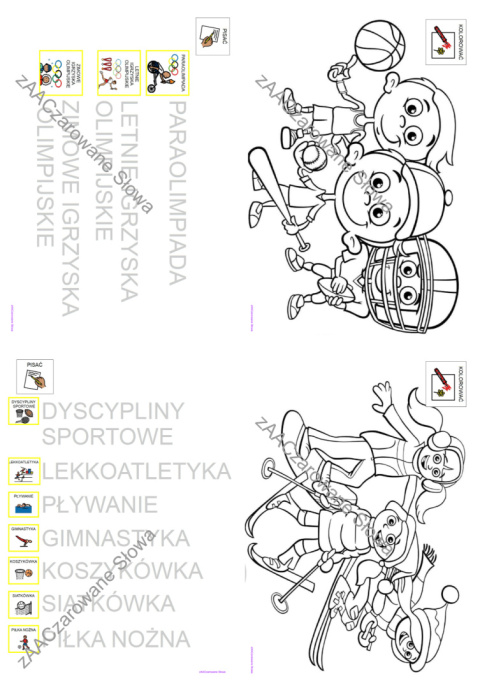 SPORT - CAŁY PAKIET, KARTY PRACY AAC, SYMBOLE PCS