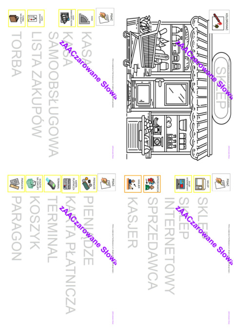 W SKLEPIE - CAŁY PAKIET, KARTY PRACY AAC