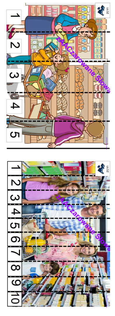 W SKLEPIE - CAŁY PAKIET, KARTY PRACY AAC