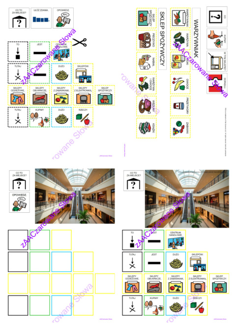 W SKLEPIE - CAŁY PAKIET, KARTY PRACY AAC