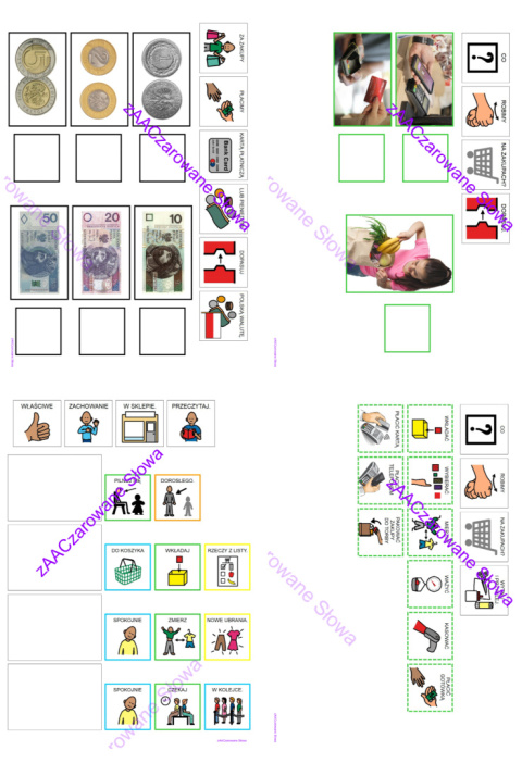 W SKLEPIE - CAŁY PAKIET, KARTY PRACY AAC