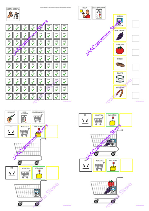 W SKLEPIE - CAŁY PAKIET, KARTY PRACY AAC