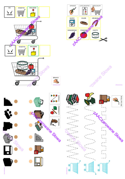 W SKLEPIE - CAŁY PAKIET, KARTY PRACY AAC