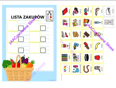 W SKLEPIE - CAŁY PAKIET, KARTY PRACY AAC