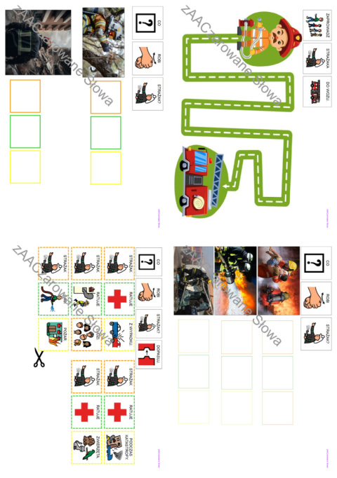 ZAWODY /DZIEŃ STRAŻAKA- CAŁY PAKIET, KARTY PRACY AAC, SYMBOLE PCS